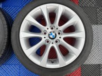 USED 17" GENUINE BMW STYLE 188 E90 V SPOKE ALLOY WHEELS, WIDE REARS, FULLY REFURBED INC RUNFLAT TYRES