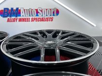 NEW 19 INCH FOX VR3 ALLOY WHEELS IN GUNMETAL WITH POLISHED LIP AND DEEPER 9" REARS 5x120/112