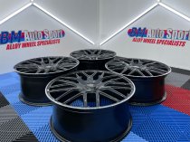 NEW 19 INCH FOX VR3 ALLOY WHEELS IN GUNMETAL WITH POLISHED LIP AND DEEPER 9" REARS 5x120/112