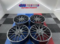 NEW 19 INCH FOX VR3 ALLOY WHEELS IN GUNMETAL WITH POLISHED LIP AND DEEPER 9" REARS 5x120/112