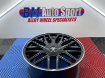 NEW 19 INCH FOX VR3 ALLOY WHEELS IN GUNMETAL WITH POLISHED LIP AND DEEPER 9" REARS 5x120/112