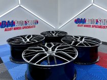 NEW 19 INCH FOX BMA S1 ALLOY WHEELS IN GLOSS BLACK WITH POLISHED FACE AND WIDER 8.5" REAR OPTION 5x120