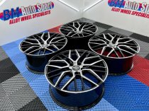 NEW 19 INCH FOX BMA S1 ALLOY WHEELS IN GLOSS BLACK WITH POLISHED FACE AND WIDER 8.5" REAR OPTION 5x120