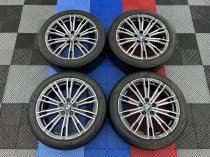 USED 18 INCH GENUINE BMW STYLE 790 M SPORT G20 3 SERIES ALLOY WHEELS, NEAR UNMARKED ,WIDE REAR INC TYRES AND TPMS 5x112