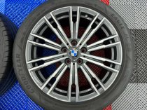 USED 18 INCH GENUINE BMW STYLE 790 M SPORT G20 3 SERIES ALLOY WHEELS, NEAR UNMARKED ,WIDE REAR INC TYRES AND TPMS 5x112