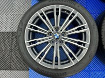 USED 18 INCH GENUINE BMW STYLE 790 M SPORT G20 3 SERIES ALLOY WHEELS, NEAR UNMARKED ,WIDE REAR INC TYRES AND TPMS 5x112