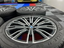 USED 18 INCH GENUINE BMW STYLE 790 M SPORT G20 3 SERIES ALLOY WHEELS, NEAR UNMARKED ,WIDE REAR INC TYRES AND TPMS 5x112