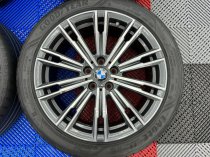 USED 18 INCH GENUINE BMW STYLE 790 M SPORT G20 3 SERIES ALLOY WHEELS, NEAR UNMARKED ,WIDE REAR INC TYRES AND TPMS 5x112