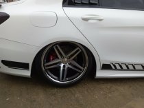 NEW 19 INCH CADES STRIKE ALLOY WHEELS IN GUNMETAL POLISHED AND STAINLESS STEEL DISH, DEEPER CONCAVE 9.5" REAR 5x112