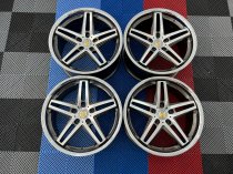 NEW 19 INCH CADES STRIKE ALLOY WHEELS IN GUNMETAL POLISHED AND STAINLESS STEEL DISH, DEEPER CONCAVE 9.5" REAR 5x112