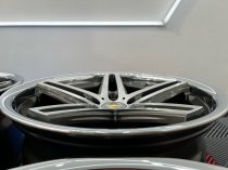 NEW 19 INCH CADES STRIKE ALLOY WHEELS IN GUNMETAL POLISHED AND STAINLESS STEEL DISH, DEEPER CONCAVE 9.5" REAR 5x112