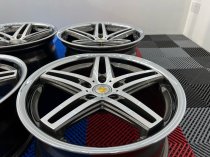 NEW 19 INCH CADES STRIKE ALLOY WHEELS IN GUNMETAL POLISHED AND STAINLESS STEEL DISH, DEEPER CONCAVE 9.5" REAR 5x112