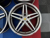 NEW 19 INCH CADES STRIKE ALLOY WHEELS IN GUNMETAL POLISHED AND STAINLESS STEEL DISH, DEEPER CONCAVE 9.5″ REAR 5x112