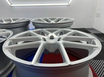 NEW 21" ISPIRI ISR6 TWIN 5 SPOKE ALLOY WHEELS IN SATIN SILVER WITH SATIN POLISHED FACE WIDER 11" REAR