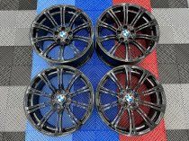 USED 19 INCH GENUINE BMW STYLE 220M E92 M3 FORGED ALLOY WHEELS, WIDE REAR, FULL REFURB IN GLOSS BLACK 5x120