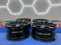 USED 19 INCH GENUINE BMW STYLE 220M E92 M3 FORGED ALLOY WHEELS, WIDE REAR, FULL REFURB IN GLOSS BLACK 5x120