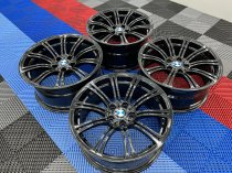 USED 19 INCH GENUINE BMW STYLE 220M E92 M3 FORGED ALLOY WHEELS, WIDE REAR, FULL REFURB IN GLOSS BLACK 5x120
