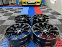 USED 19 INCH GENUINE BMW STYLE 220M E92 M3 FORGED ALLOY WHEELS, WIDE REAR, FULL REFURB IN GLOSS BLACK 5x120