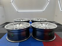 NEW 19 INCH CSL 8081 STYLE ALLOY WHEELS IN HYPER SILVER, WITH VERY DEEP CONCAVE 9.5" ET27 REAR 5x120