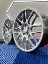 NEW 19 INCH CSL 8081 STYLE ALLOY WHEELS IN HYPER SILVER, WITH VERY DEEP CONCAVE 9.5" ET27 REAR 5x120