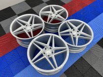 USED 20" VEEMANN V-FS46 ALLOY WHEELS IN SILVER POLISHED WITH WIDER 10" REARS