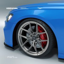 NEW 20 INCH VEEMANN VC580R ALLOY WHEELS IN CARBON MACHINED, DEEPER CONCAVE ALL ROUND WITH 10.5" REARS 5x120