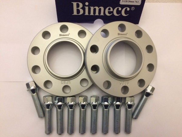 NEW 12/15 SILVER BIMECC WHEEL SPACERS - (1 PAIR INC BOLTS ) 5x120 72.6 CB