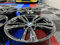 USED 19" GENUINE BMW STYLE 442 F30/31 M DOUBLE SPOKE ALLOY WHEELS,WIDE REAR, FULLY REFURBED IN GLOSS BLACK