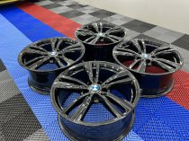 Used 19 Inch Genuine BMW Style 442 F30/31 M Double Spoke Alloy Wheels, Wide Rear, Fully Refurbished In Gloss Black 5x120