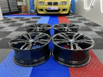 Used 19 Inch Genuine BMW Style 442 F30/31 M Double Spoke Alloy Wheels, Wide Rear, Fully Refurbished In Gloss Black 5x120