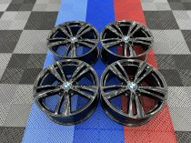 USED 19" GENUINE BMW STYLE 442 F30/31 M DOUBLE SPOKE ALLOY WHEELS,WIDE REAR, FULLY REFURBED IN GLOSS BLACK