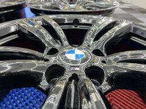 Used 19 Inch Genuine BMW Style 442 F30/31 M Double Spoke Alloy Wheels, Wide Rear, Fully Refurbished In Gloss Black 5x120