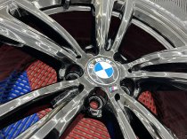 USED 19" GENUINE BMW STYLE 442 F30/31 M DOUBLE SPOKE ALLOY WHEELS, FULLY REFURBED IN GLOSS BLACK INC RUNFLAT TYRES