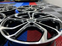 NEW 18 INCH VW GOLF REIFNITZ TCR STYLE ALLOY WHEELS IN GLOSS BLACK WITH POLISHED FACE 5x112
