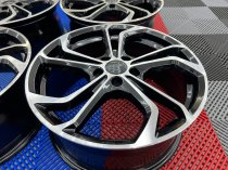 NEW 18 INCH VW GOLF REIFNITZ TCR STYLE ALLOY WHEELS IN GLOSS BLACK WITH POLISHED FACE 5x112