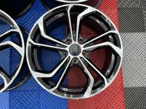 NEW 18 INCH VW GOLF REIFNITZ TCR STYLE ALLOY WHEELS IN GLOSS BLACK WITH POLISHED FACE 5x112