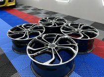 NEW 18 INCH VW GOLF REIFNITZ TCR STYLE ALLOY WHEELS IN GLOSS BLACK WITH POLISHED FACE 5x112