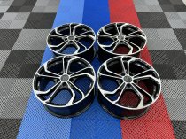 NEW 18 INCH VW GOLF REIFNITZ TCR STYLE ALLOY WHEELS IN GLOSS BLACK WITH POLISHED FACE 5x112