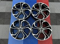 NEW 18 INCH VW GOLF REIFNITZ TCR STYLE ALLOY WHEELS IN GLOSS BLACK WITH POLISHED FACE 5x112