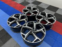 NEW 18 INCH VW AUDI GOLF STYLE ALLOY WHEELS IN GLOSS BLACK WITH POLISHED FACE 5x112