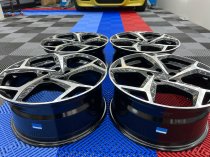 NEW 18 INCH VW AUDI GOLF STYLE ALLOY WHEELS IN GLOSS BLACK WITH POLISHED FACE 5x112