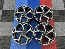 NEW 18 INCH VW AUDI GOLF STYLE ALLOY WHEELS IN GLOSS BLACK WITH POLISHED FACE 5x112