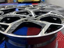 NEW 18 INCH VW AUDI GOLF STYLE ALLOY WHEELS IN GLOSS BLACK WITH POLISHED FACE 5x112