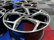 NEW 18 INCH VW AUDI GOLF STYLE ALLOY WHEELS IN GLOSS BLACK WITH POLISHED FACE 5x112