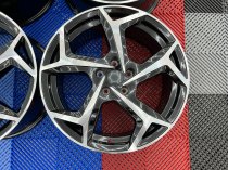 NEW 18 INCH VW AUDI GOLF STYLE ALLOY WHEELS IN GLOSS BLACK WITH POLISHED FACE 5x112