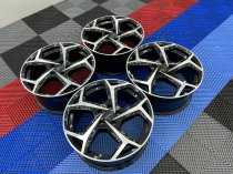 NEW 18 INCH VW AUDI GOLF STYLE ALLOY WHEELS IN GLOSS BLACK WITH POLISHED FACE 5x112