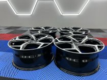NEW 18 INCH VW AUDI GOLF STYLE ALLOY WHEELS IN GLOSS BLACK WITH POLISHED FACE 5x112