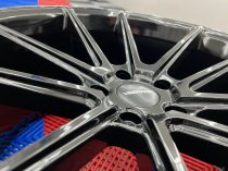 NEW 21 INCH VEEMANN V-FS4 ALLOY WHEELS IN GLOSS BLACK WITH DEEPER CONCAVE 10.5" REARS WITH NEW TYRES 5x120