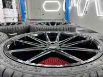 NEW 21 INCH VEEMANN V-FS4 ALLOY WHEELS IN GLOSS BLACK WITH DEEPER CONCAVE 10.5" REARS WITH NEW TYRES 5x120