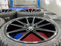 NEW 21 INCH VEEMANN V-FS4 ALLOY WHEELS IN GLOSS BLACK WITH DEEPER CONCAVE 10.5" REARS WITH NEW TYRES 5x120